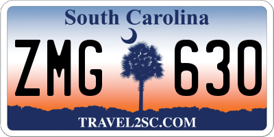 SC license plate ZMG630