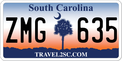 SC license plate ZMG635