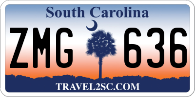 SC license plate ZMG636