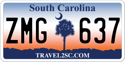 SC license plate ZMG637