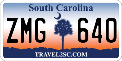 SC license plate ZMG640