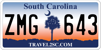 SC license plate ZMG643
