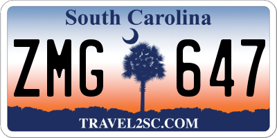SC license plate ZMG647