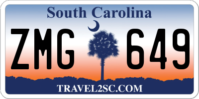 SC license plate ZMG649