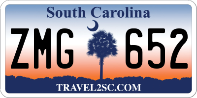 SC license plate ZMG652