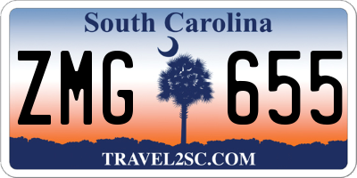 SC license plate ZMG655