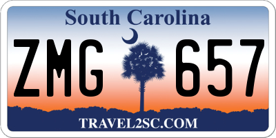 SC license plate ZMG657