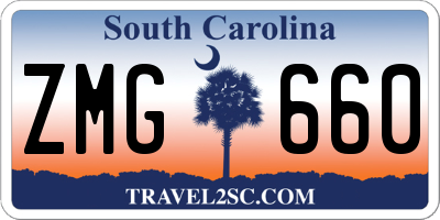 SC license plate ZMG660