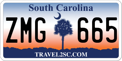 SC license plate ZMG665