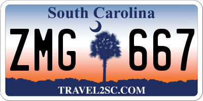 SC license plate ZMG667