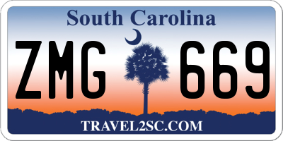 SC license plate ZMG669