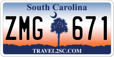 SC license plate ZMG671