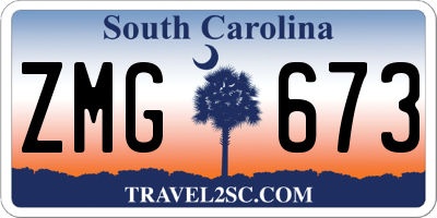 SC license plate ZMG673