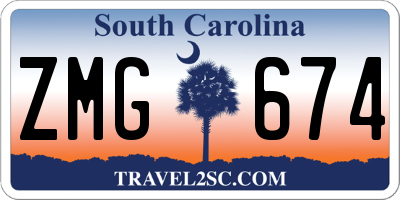 SC license plate ZMG674