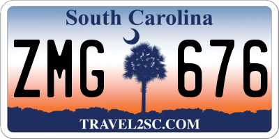 SC license plate ZMG676