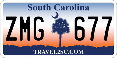 SC license plate ZMG677