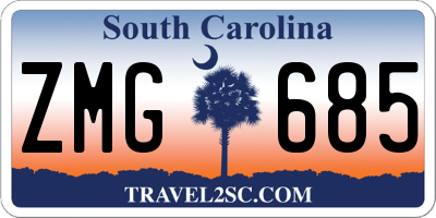 SC license plate ZMG685