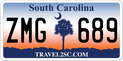 SC license plate ZMG689