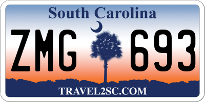 SC license plate ZMG693