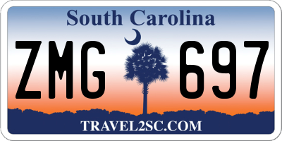 SC license plate ZMG697