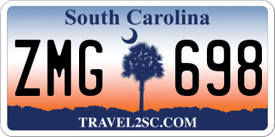 SC license plate ZMG698