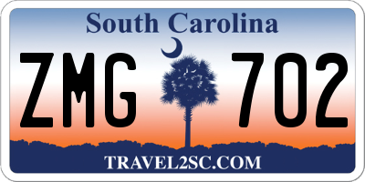 SC license plate ZMG702