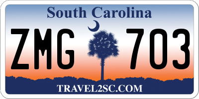 SC license plate ZMG703