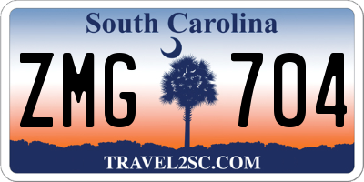 SC license plate ZMG704