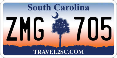 SC license plate ZMG705