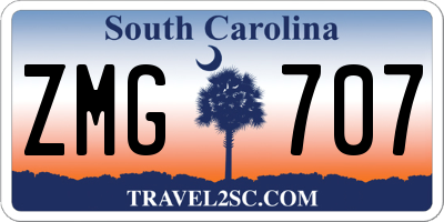 SC license plate ZMG707