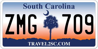 SC license plate ZMG709
