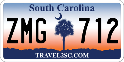 SC license plate ZMG712