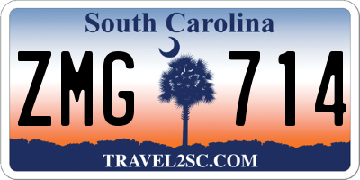 SC license plate ZMG714