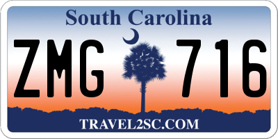 SC license plate ZMG716