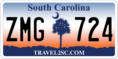 SC license plate ZMG724