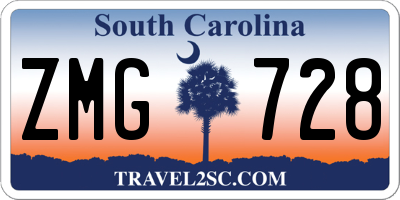 SC license plate ZMG728