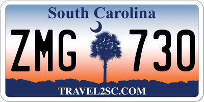 SC license plate ZMG730