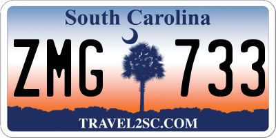 SC license plate ZMG733