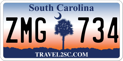 SC license plate ZMG734