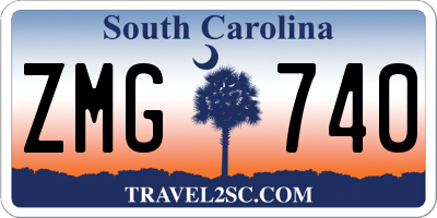 SC license plate ZMG740