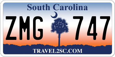 SC license plate ZMG747