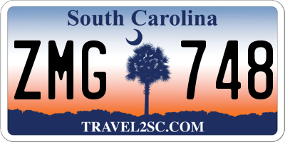 SC license plate ZMG748