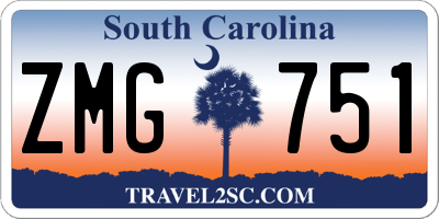 SC license plate ZMG751