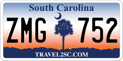 SC license plate ZMG752