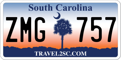 SC license plate ZMG757