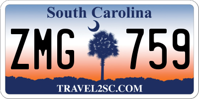 SC license plate ZMG759