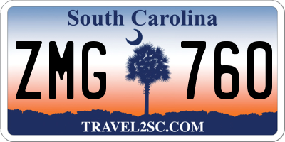 SC license plate ZMG760