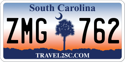 SC license plate ZMG762
