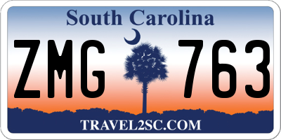 SC license plate ZMG763