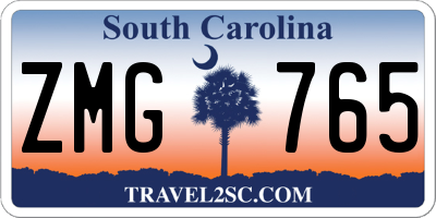 SC license plate ZMG765